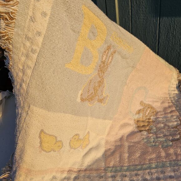 Vintage Beatrix Potter Quiltex Baby Blanket Nursery Easter Spring Cotton USA - Picture 8 of 10